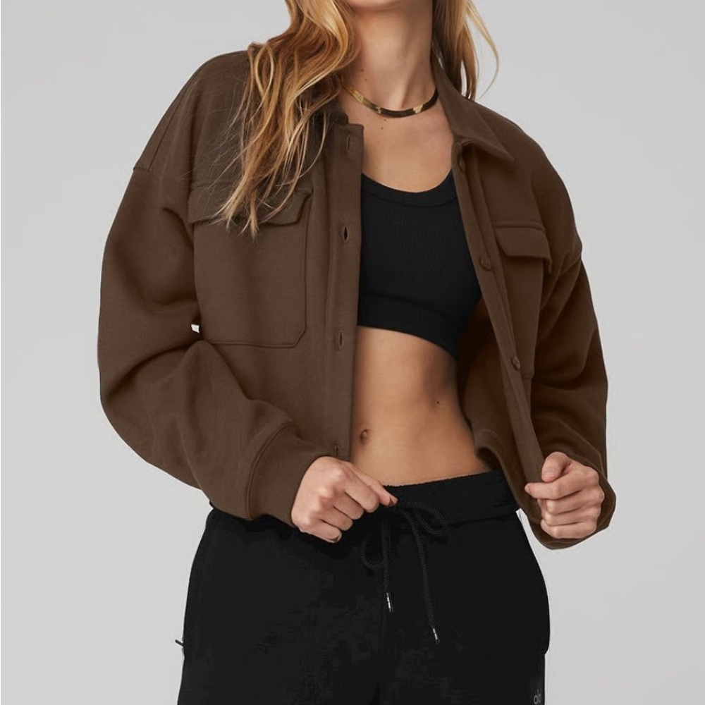 Alo Renown Cropped Button-Up Pullover